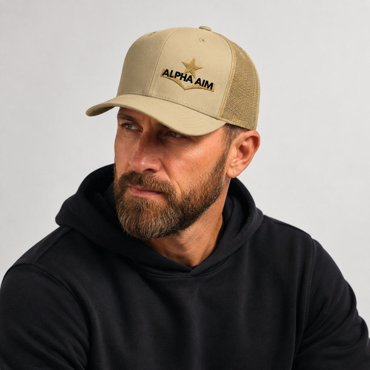 Alpha Aim „Khaki Command Star“ Trucker Cap - ALPHA AIM - Schießbücher